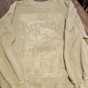 Billabong Olive Green Graphic Crewneck Sweatshirt